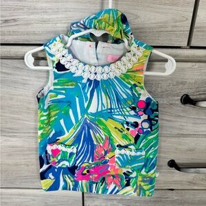 Lilly Pulitzer Kids Dress - Blue, Green, Pink Tropical Print